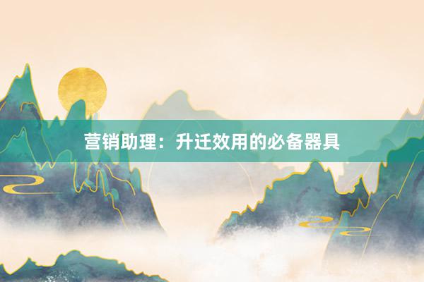营销助理:升迁效用的必备器具